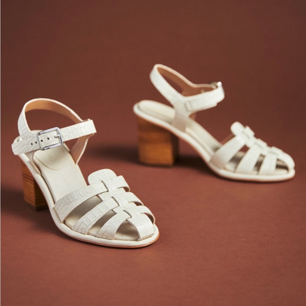 Anthropologie NIB Vicenza Fisherman Heeled Sandals Size 41
